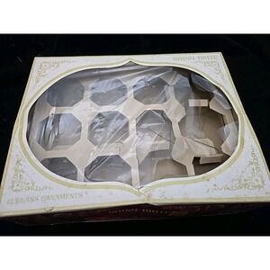 As Is Vintage SHINY BRITE Christmas Ornament BOX ONLY  11" by 8" Cello-Torn